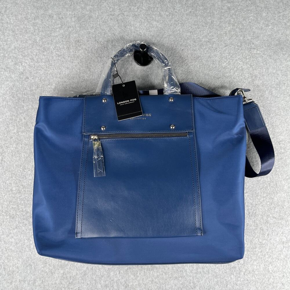 London Fog Collection Coast Messager Bag Navy Blue Large Purse New NWT